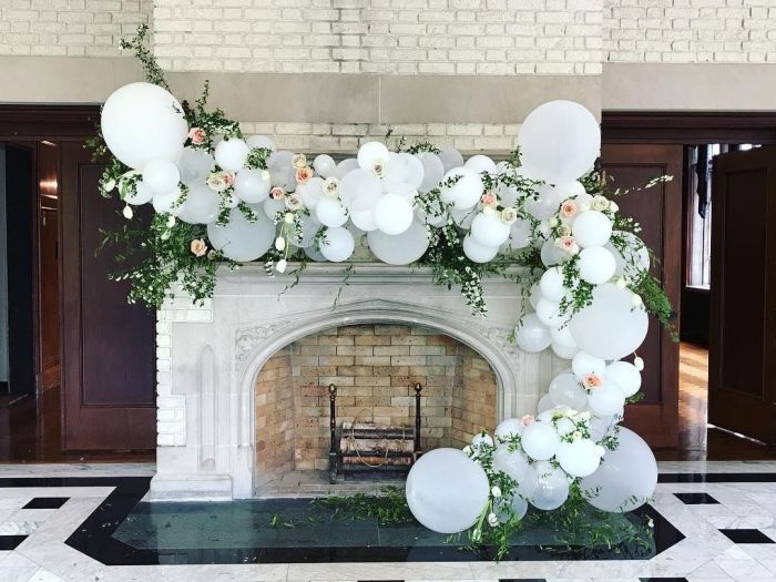 Balloon wedding ideas balloons flowers unique decor backdrop white decorations rock arch decoration garland shower chicwedd farm forest old décor